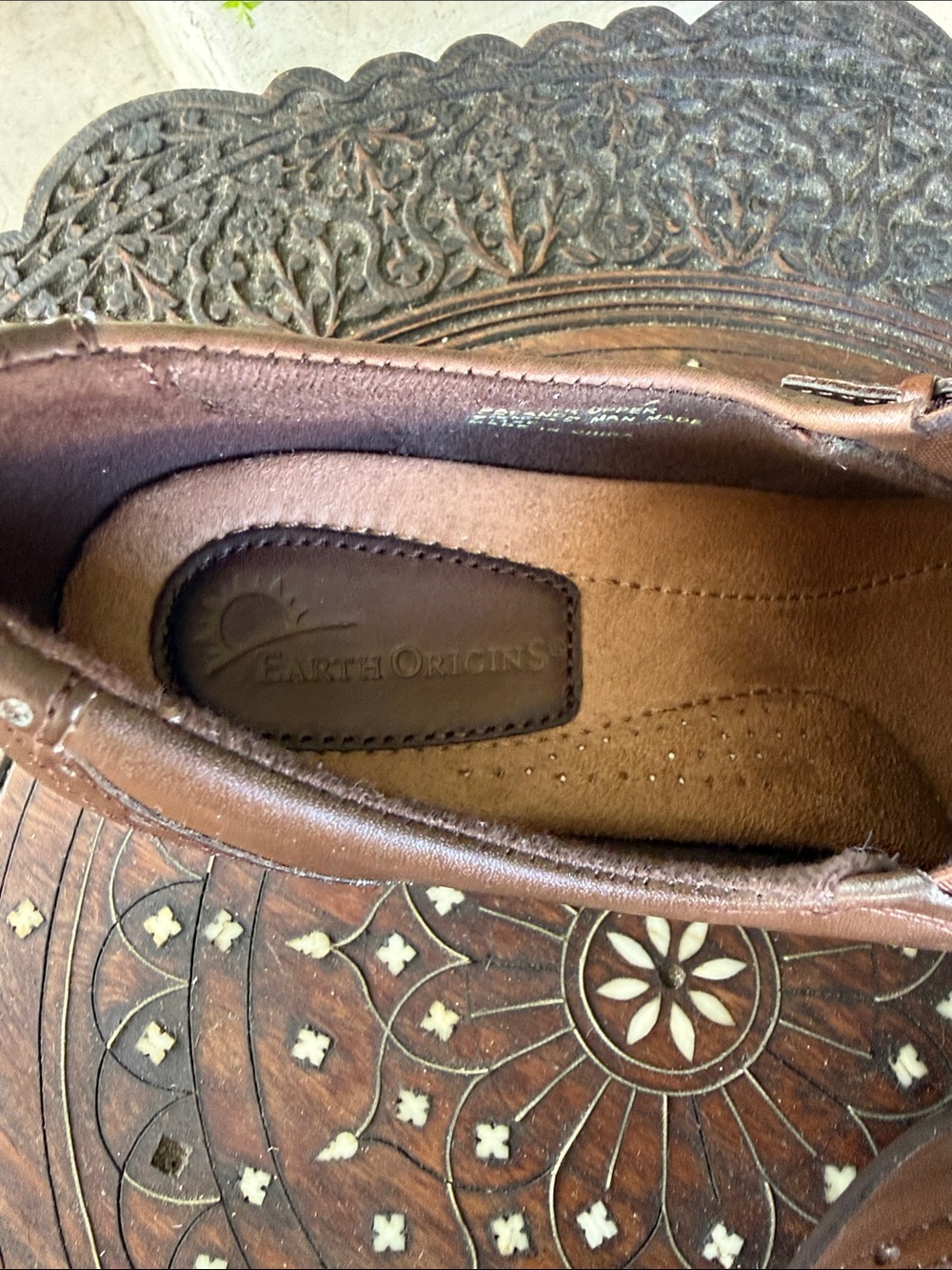 Earth Orgins Brown Leather Double-Buckle Heels - Picture 5 of 7